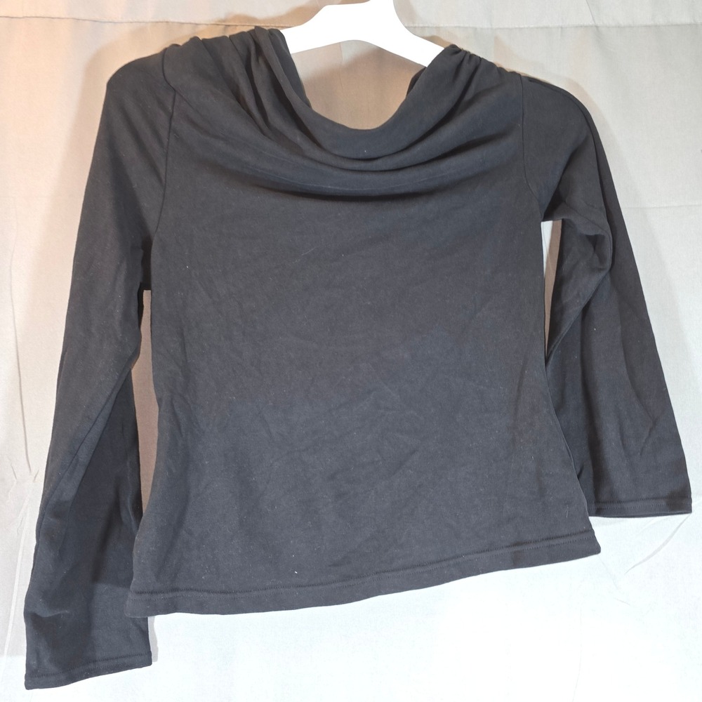 A New Day Womens Black Cowl Neck Long Sleeve Top Shirt MR3347 Size L NWT‎